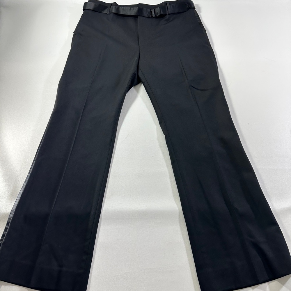 Vintage YSL YVES SAINT LAURENT Black Dress Pants Mens Sz 48R US 33 Suit Trousers